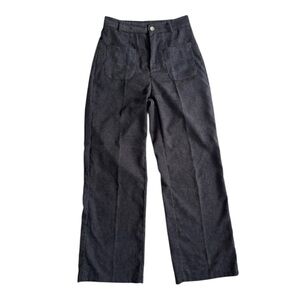 Black Corduroy Wide Leg Front Pocket Pants Women’s Small Casual Office Attire